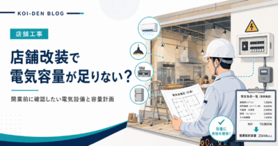 店舗改装と電気容量